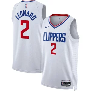 Moderno Práctico Kawhi Leonard LA Clippers Nike Unisex Swingman Jersey Association Edition White/Royal  para la gran final