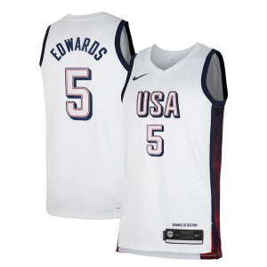 Fantástico Chulo Versátil Anthony Edwards Unisex Nike Men's USA Basketball 2024 Swingman Player Jersey White  para la gran final