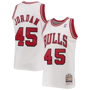Comodo Hermoso Men's Chicago Bulls Michael Jordan White 1994 95 Hardwood Classics Authentic Player Jersey  para la gran final