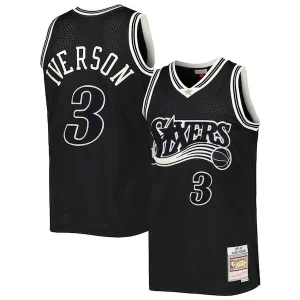 Cool Delicioso Duradero Allen Iverson Philadelphia 76ers Hardwood Classics Off Court Swingman Jersey Black  para la gran final
