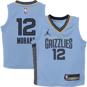 Original Ja Morant Memphis Grizzlies Jordan Brand Preschool 2022/23 Statement Edition Jersey Light Blue  para la gran final