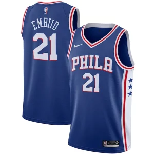 Bonito Joel Embiid Philadelphia 76ers Nike 2019/2020 Swingman Jersey Icon Edition Royal  para la gran final