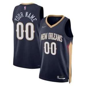 Clásico New Orleans Pelicans Nike 2021/22 Diamond Swingman Custom Jersey Icon Edition Navy  para la gran final