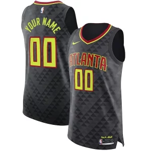 Duradero Atlanta Hawks Nike Authentic Custom Jersey Black Icon Edition  para la gran final