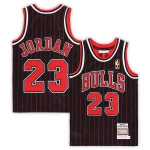 Elegante Perfecto Michael Jordan Chicago Bulls Preschool 1996/97 Hardwood Classics Authentic Jersey Black/Red/White  para la gran final