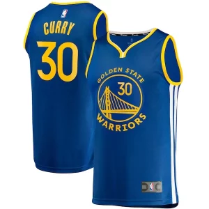 Hermoso Maravilloso Stephen Curry Golden State Warriors Fast Break Replica Jersey Icon Edition Royal  para la gran final
