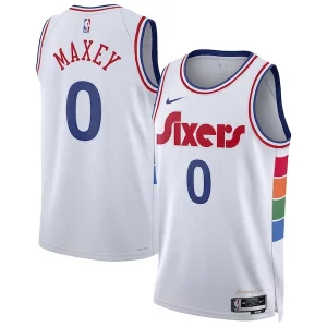 Moderno Tyrese Maxey Philadelphia 76ers Nike Unisex 2024/25 Swingman Player Jersey City Edition White  para la gran final