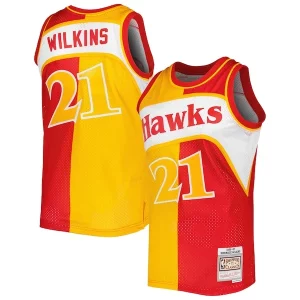Perfecto Dominique Wilkins Atlanta Hawks Hardwood Classics 1986/87 Split Swingman Jersey Yellow/Red  para la gran final