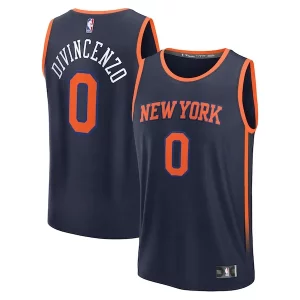 Delicioso Único Donte DiVincenzo New York Knicks Fast Break Replica Player Jersey Statement Edition Navy  para la gran final