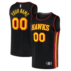 Delicioso Increíble Duradero Atlanta Hawks Youth Custom Fast Break Replica Jersey Black Statement Edition  para la gran final