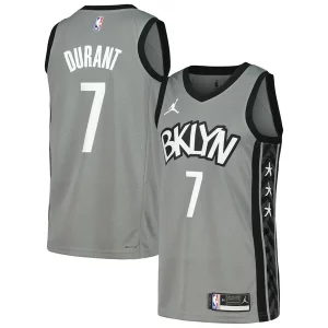 Resistente Ideal Kevin Durant Brooklyn Nets Nike Swingman Player Jersey Statement Edition Gray/Blue  para la gran final