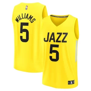 Encantador Cody Williams Utah Jazz Youth 2024 NBA Draft Fast Break Player Jersey Icon Edition Yellow  para la gran final