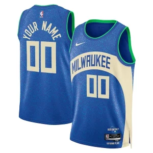 Resistente Lujoso Milwaukee Bucks Nike Unisex 2023/24 Custom Swingman Jersey Royal City Edition  para la gran final