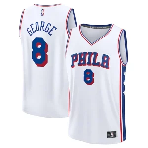 Único Paul George Philadelphia 76ers Youth Fast Break Replica Player Jersey Association Edition White  para la gran final
