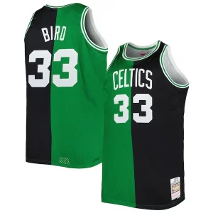 Elegante Larry Bird Boston Celtics Big & Tall Hardwood Classics 1985/86 Split Swingman Jersey Kelly Green/Black  para la gran final