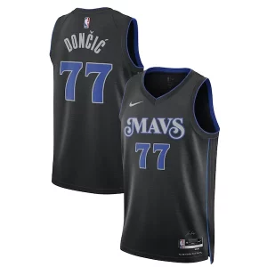 Práctico Robusto Luka Dončić Dallas Mavericks Nike Unisex 2023/24 Swingman Jersey Black City Edition  para la gran final