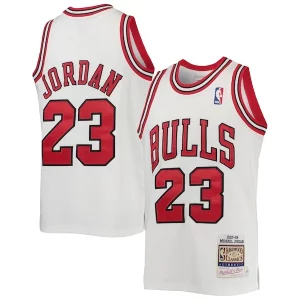 Duradero Comodo Hermoso Michael Jordan Chicago Bulls Youth 1997/98 Hardwood Classics Authentic Jersey White/Black/Red  para la gran final