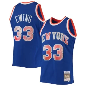 Increíble Lujoso Magnífico Patrick Ewing New York Knicks 1991/92 Hardwood Classics NBA 75th Anniversary Diamond Swingman Jersey Blue  para la gran final