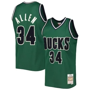 Exquisito Original Único Ray Allen Milwaukee Bucks 2000/01 Hardwood Classics Off Court Swingman Jersey Hunter Green  para la gran final