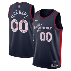 Lujoso Philadelphia 76ers Nike Unisex 2023/24 Custom Swingman Jersey Navy City Edition  para la gran final