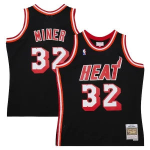 Elegante Harold Miner Miami Heat 1992/93 Hardwood Classics Swingman Throwback Jersey Black  para la gran final