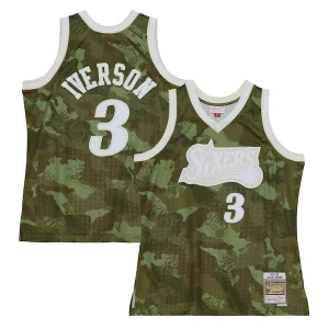 Hermoso Lujoso Allen Iverson Philadelphia 76ers Hardwood Classics 1997/98 Ghost Green Swingman Jersey Camo  para la gran final