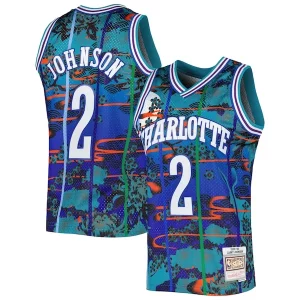 Clásico Larry Johnson Charlotte Hornets 1992/93 Hardwood Classics Lunar New Year Swingman Jersey Teal  para la gran final