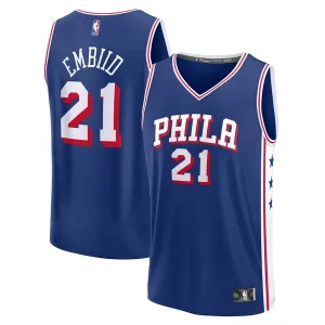 Perfecto Joel Embiid Philadelphia 76ers Fast Break Replica Player Jersey Icon Edition Royal  para la gran final