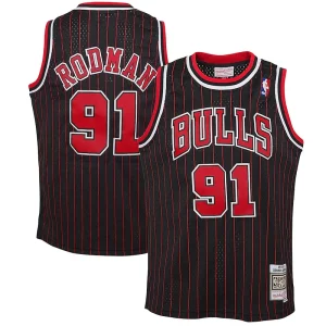 Original Maravilloso Clásico Dennis Rodman Chicago Bulls Youth 1995/96 Hardwood Classics Swingman Jersey Black  para la gran final