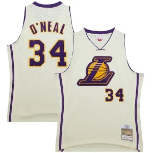 Estupendo Shaquille O'Neal Los Angeles Lakers Chainstitch Swingman Jersey Cream  para la gran final