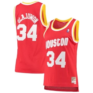 Lujoso Hakeem Olajuwon Houston Rockets Women's 1993/94 Hardwood Classics Swingman Jersey Red/Navy  para la gran final