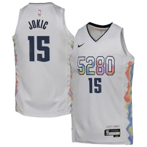 Fácil de llevar Nikola Jokic Denver Nuggets Nike Youth 2024/25 Swingman Player Jersey City Edition White  para la gran final