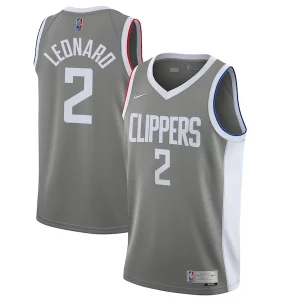 Clásico Cool Comodo Kawhi Leonard LA Clippers Nike 2020/21 Swingman Player Jersey Gray Earned Edition  para la gran final