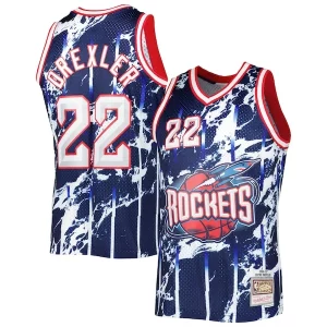Cool Moderno Clyde Drexler Houston Rockets 1996/97 Hardwood Classics Marble Swingman Jersey Navy  para la gran final