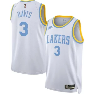 Elegante Comodo Lujoso Anthony Davis Los Angeles Lakers Nike Swingman Jersey Classic Edition White  para la gran final