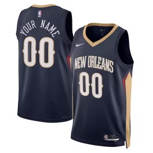 Resistente Chulo New Orleans Pelicans Nike Unisex 2022/23 Swingman Custom Jersey Navy Icon Edition  para la gran final