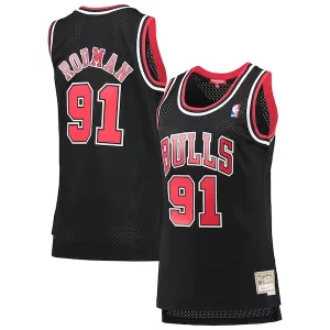 Maravilloso Encantador Dennis Rodman Chicago Bulls Women's Hardwood Classics Swingman Jersey Black  para la gran final