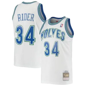 Elegante Práctico Original Isaiah Rider Minnesota Timberwolves 1995/96 Hardwood Classics Swingman Jersey White  para la gran final