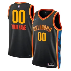 Elegante Lujoso Oklahoma City Thunder Nike Unisex 2024/25 Custom Swingman Jersey City Edition Black  para la gran final