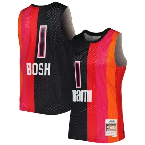Resistente Chris Bosh Miami Heat Hardwood Classics 2011/12 Split Swingman Jersey Black/Red  para la gran final