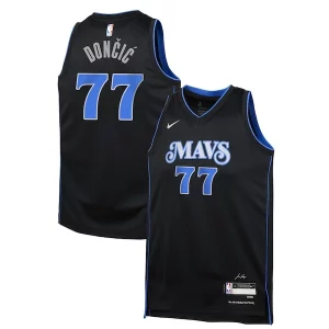 Increíble Luka Dončić Dallas Mavericks Nike Youth Swingman Replica Jersey City Edition Black  para la gran final