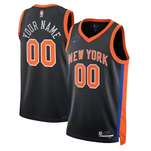 Fantástico New York Knicks Nike Unisex 2022/23 Swingman Custom Jersey City Edition Black  para la gran final