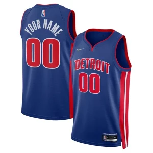 Estupendo Detroit Pistons Nike 2021/22 Diamond Swingman Custom Jersey Icon Edition Blue  para la gran final
