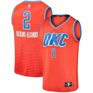 Práctico Atractivo Shai Gilgeous Alexander Oklahoma City Thunder Fast Break Team Replica Jersey Statement Edition Orange  para la gran final