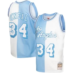 Fantástico Shaquille O'Neal Los Angeles Lakers Big & Tall Hardwood Classics 1996/97 Split Swingman Jersey Powder Blue/White  para la gran final