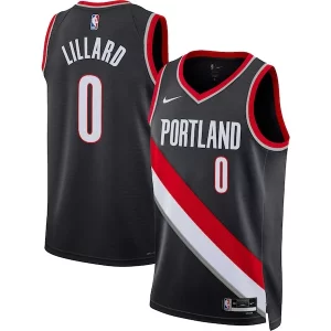 Perfecto Fantástico Comodo Damian Lillard Portland Trail Blazers Nike Unisex Swingman Jersey Icon Edition Black/White  para la gran final