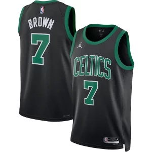 Único Jaylen Brown Boston Celtics Jordan Brand Unisex Swingman Jersey Statement Edition Black  para la gran final