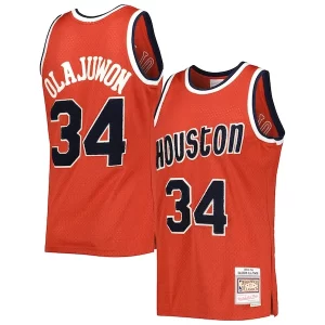 Versátil Hakeem Olajuwon Houston Rockets 1993/94 Hardwood Classics Off Court Swingman Jersey Red  para la gran final