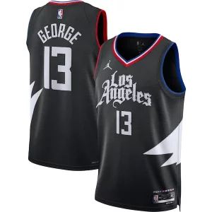 Genial Paul George LA Clippers Jordan Brand Unisex Swingman Jersey Statement Edition Black  para la gran final