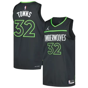 Único Karl Anthony Towns Minnesota Timberwolves Jordan Brand Authentic Player Jersey Statement Edition Anthracite  para la gran final